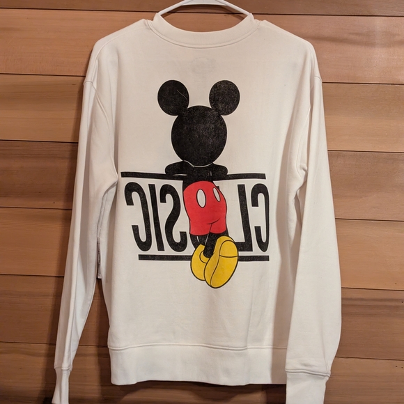 Disney White Crewneck Sweatshirt with Iconic Mickey - Picture 2 of 5